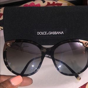 Dolce & Gabbana Grey turquoise cat eye glasses